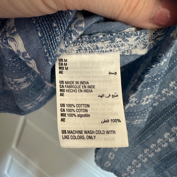 Karen Scott Blue and White Floral Shirt - Picture 4 of 5